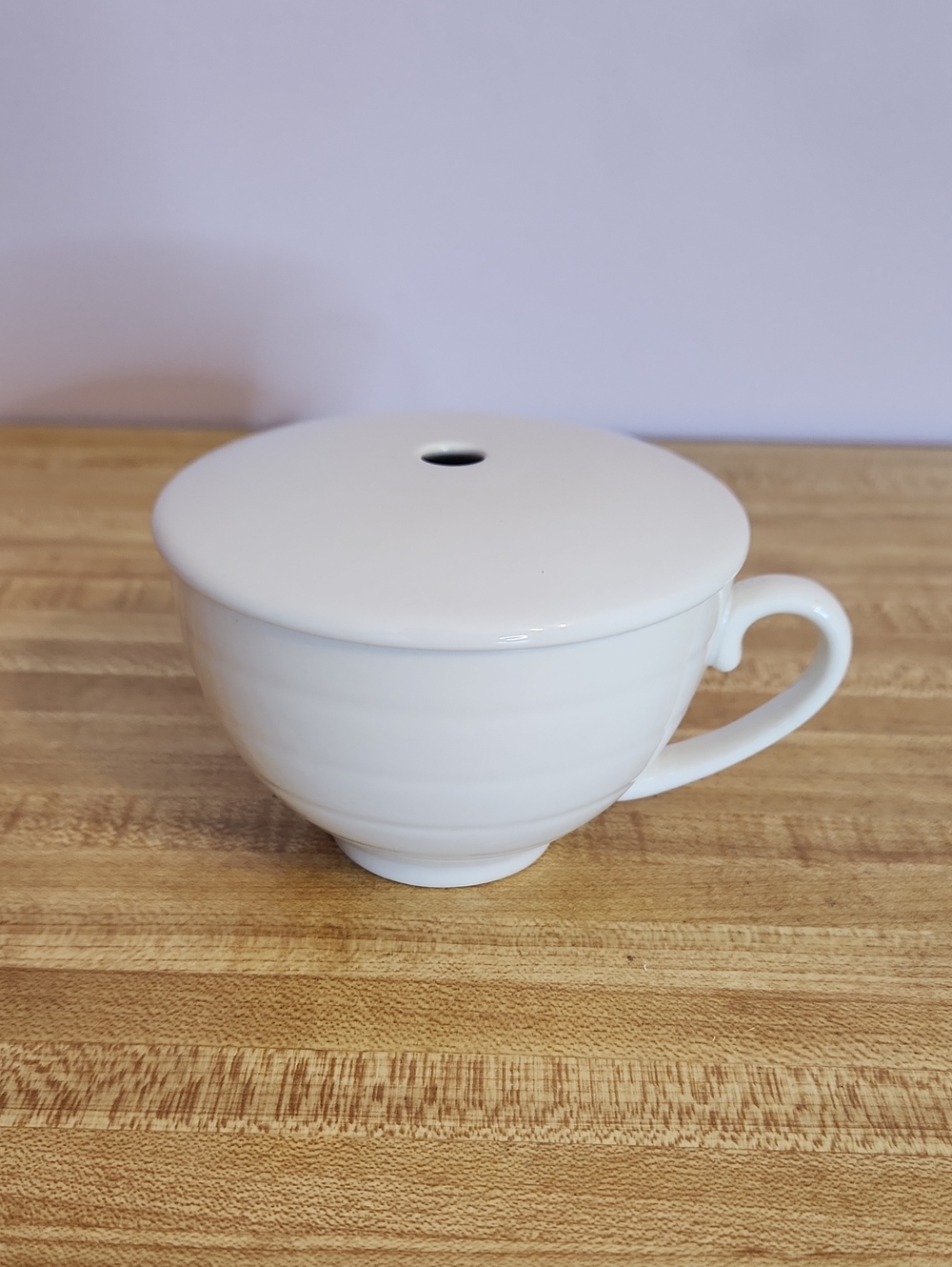 TEA FORTE Cup Ceramic Cafe Tea Cup with Hole in Lid